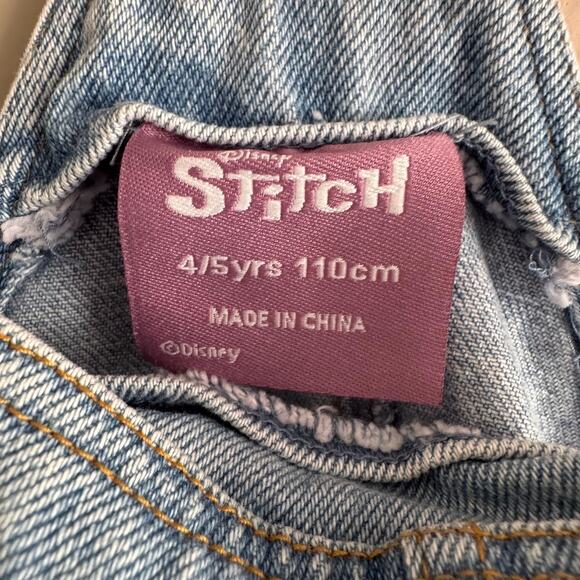 Disney Stitch and Angel Denim Jean Overall Dress Girl's 4/5 Year Y2K Style - Picture 4 of 7